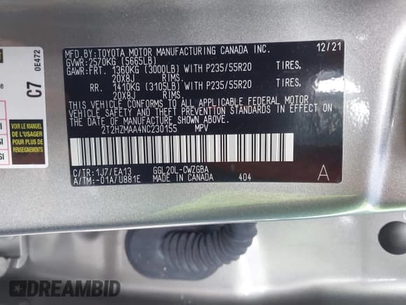 ✅ 2022 Lexus RX 350 • VIN: 2T2HZMAA4NC230155 • Lot: 43126775. Listed on IAAI with 29,586 mi. Free auction sales archive from the USA and detailed vehicle history report at DreamBid. Image 9.