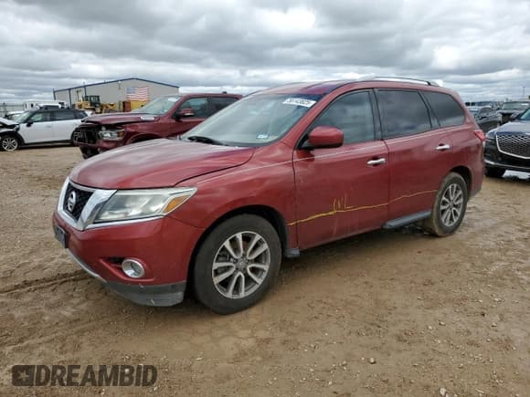 ✅ 2015 Nissan Pathfinder S • VIN: 5N1AR2MN4FC651257 • Lot: 56143825. Listed on Copart with 164,738 mi. Free auction sales archive from the USA and detailed vehicle history report at DreamBid. Image 1.