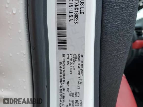 2022 Dodge Durango R/T with VIN 1C4SDHCTXNC130228, listed as a Copart auction lot 55443665 with 80,452 mi miles and Clean title. Bid and sale history available at DreamBid. Image 13.