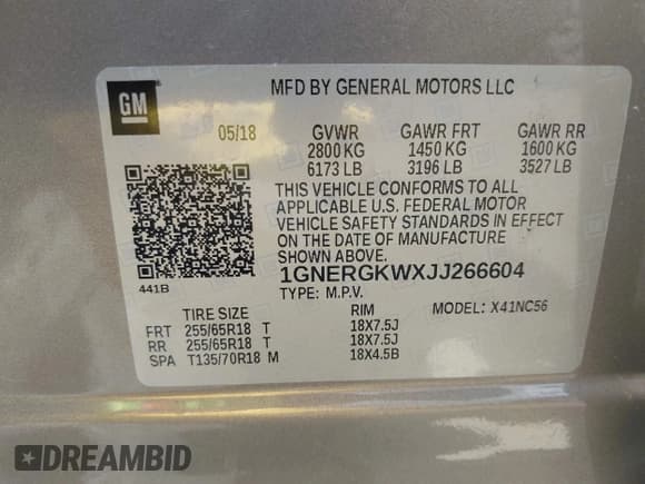 ✅ 2018 Chevrolet Traverse LT Cloth • VIN: 1GNERGKWXJJ266604 • Lot: 42862735. Wystawiony na IAAI z przebiegiem 21 815 mil. Bezpłatny archiwum sprzedaży aukcyjnych z USA i szczegółowy raport historii pojazdu na DreamBid. Zdjęcie 9.