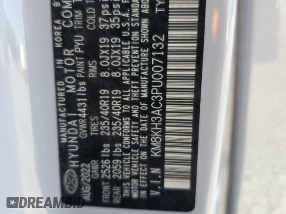 ✅ 2023 Hyundai Kona • VIN: KM8KH3AC3PU007132 • Лот: 70866465. Опубликован ранее на Copart с пробегом 40 251 миль. Бесплатный доступ к архиву аукционных продаж из США и подробный отчёт об истории автомобиля на DreamBid. Изображение 12.