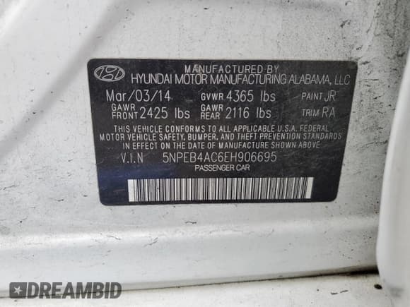✅ 2014 Hyundai Sonata GLS • VIN: 5NPEB4AC6EH906695 • Lot: 68576644. Listed on Copart with 162,729 mi. Free auction sales archive from the USA and detailed vehicle history report at DreamBid. Image 12.