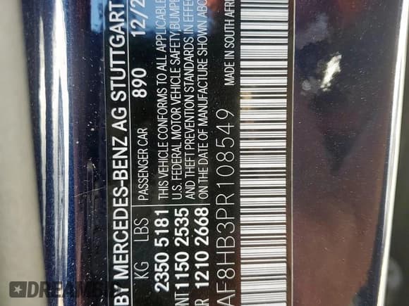 ✅ 2023 Mercedes-Benz C 43 AMG • VIN: W1KAF8HB3PR108549 • Lot: 56075715. Wystawiony na Copart z przebiegiem 23 023 mil. Bezpłatny archiwum sprzedaży aukcyjnych z USA i szczegółowy raport historii pojazdu na DreamBid. Zdjęcie 13.