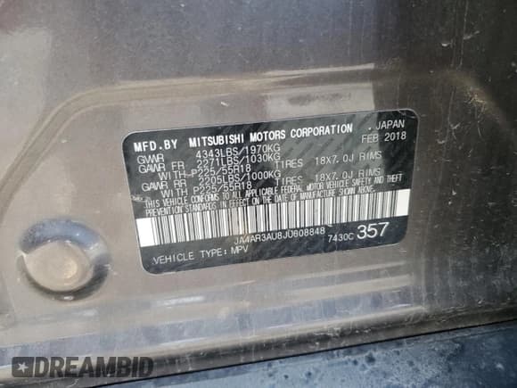 ✅ 2018 Mitsubishi Outlander ES • VIN: JA4AR3AU8JU008848 • Лот: 86143295. Опубликован ранее на Copart с пробегом 161 872 миль. Бесплатный доступ к архиву аукционных продаж из США и подробный отчёт об истории автомобиля на DreamBid. Изображение 12.