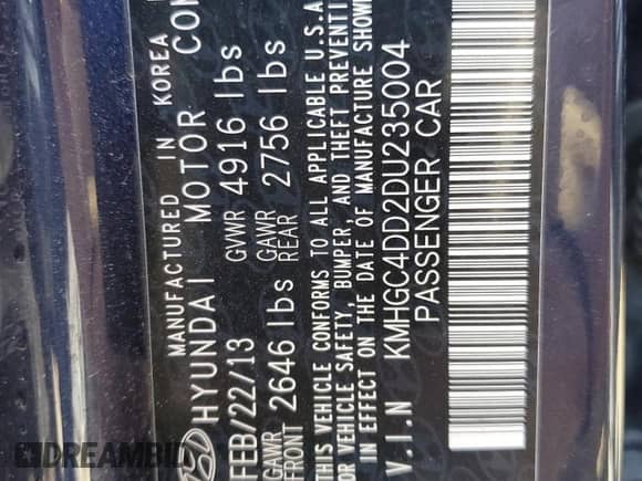 2013 Hyundai Genesis 3.8L с VIN KMHGC4DD2DU235004, выставлен на аукционе Copart как лот 78570214 с пробегом 66 042 миль миль и Списание • Salvage title. История ставок и продаж доступна на DreamBid. Изображение 13.