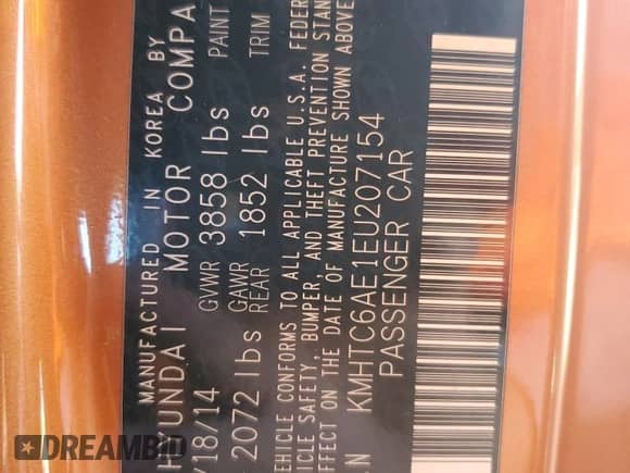 2014 Hyundai Veloster Turbo z VIN KMHTC6AE1EU207154, wystawiony jako Copart lot #90350635 z przebiegiem 71 042 mil mil oraz Szkoda całkowita • Salvage title. Historia ofert i sprzedaży dostępna na DreamBid. Obrazek 12.