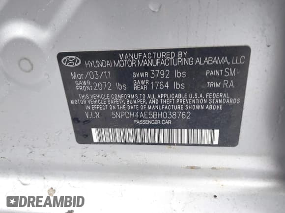 ✅ 2011 Hyundai Elantra GLS • VIN: 5NPDH4AE5BH038762 • Лот: 43532069. Опубликован ранее на IAAI с пробегом 153 791 миль. Бесплатный доступ к архиву аукционных продаж из США и подробный отчёт об истории автомобиля на DreamBid. Изображение 9.