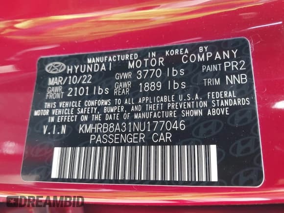 ✅ 2022 Hyundai Venue SE • VIN: KMHRB8A31NU177046 • Lot: 41909773. Listed on IAAI with 30,719 mi. Free auction sales archive from the USA and detailed vehicle history report at DreamBid. Image 9.