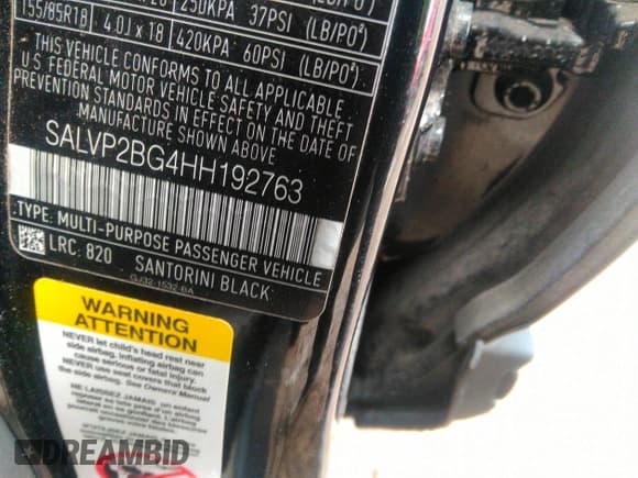 ✅ 2017 Land Rover Range Rover Evoque SE • VIN: SALVP2BG4HH192763 • Lot: 41727519. Listed on IAAI with 65,814 mi. Free auction sales archive from the USA and detailed vehicle history report at DreamBid. Image 9.