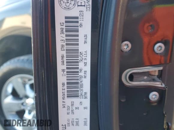 ✅ 2009 Dodge 1500 SLT • VIN: 1D3HV18T89S747797 • Lot: 80723804. Wystawiony na Copart z przebiegiem 190 903 mil. Bezpłatny archiwum sprzedaży aukcyjnych z USA i szczegółowy raport historii pojazdu na DreamBid. Zdjęcie 12.
