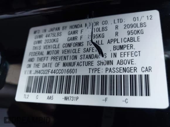 ✅ 2012 Acura TSX • VIN: JH4CU2F44CC016601 • Lot: 43741460. Wystawiony na IAAI z przebiegiem 165 603 mil. Bezpłatny archiwum sprzedaży aukcyjnych z USA i szczegółowy raport historii pojazdu na DreamBid. Zdjęcie 9.