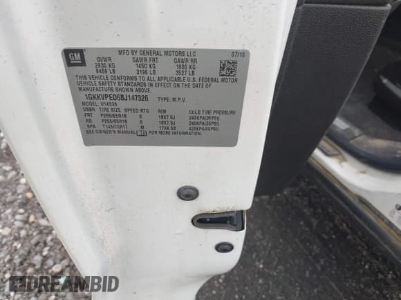 ✅ 2011 GMC Acadia SLE • VIN: 1GKKVPED6BJ147326 • Lot: 42693627. Wystawiony na IAAI z przebiegiem Nie podano. Bezpłatny archiwum sprzedaży aukcyjnych z USA i szczegółowy raport historii pojazdu na DreamBid. Zdjęcie 9.