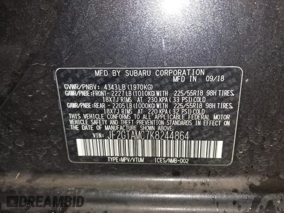 ✅ 2019 Subaru Crosstrek Limited • VIN: JF2GTAMC7K8244864 • Lot: 42897887. Listed on IAAI with 49,088 mi. Free auction sales archive from the USA and detailed vehicle history report at DreamBid. Image 9.