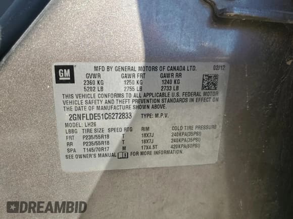 ✅ 2012 Chevrolet Equinox 1LT • VIN: 2GNFLDE51C6272833 • Лот: 86126135. Опубликован ранее на Copart с пробегом 125 849 миль. Бесплатный доступ к архиву аукционных продаж из США и подробный отчёт об истории автомобиля на DreamBid. Изображение 13.