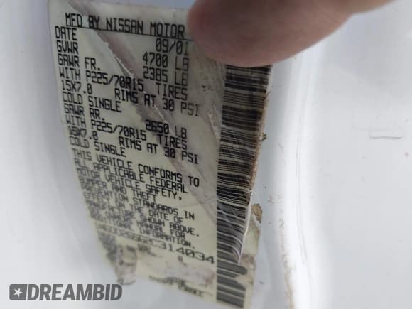 ✅ 2002 Nissan Frontier XE • VIN: 1N6DD26S62C314034 • Lot: 41372690. Listed on IAAI with Not provided. Free auction sales archive from the USA and detailed vehicle history report at DreamBid. Image 9.