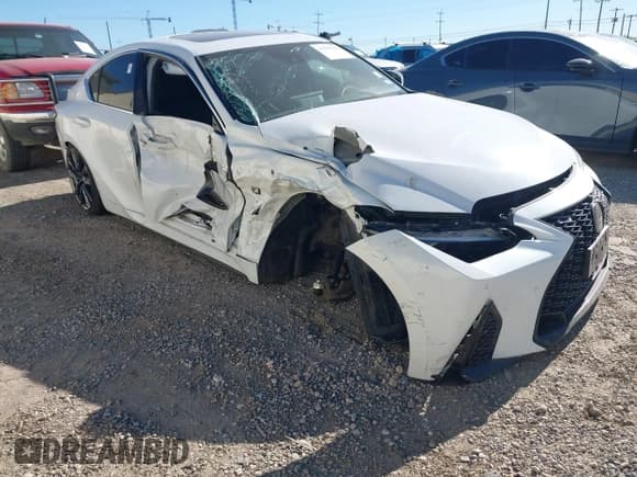 ✅ 2022 Lexus IS 350 F Sport • VIN: JTHGZ1B23N5057794 • Lot: 43565055. Listed on IAAI with 48,024 mi. Free auction sales archive from the USA and detailed vehicle history report at DreamBid. Image 1.