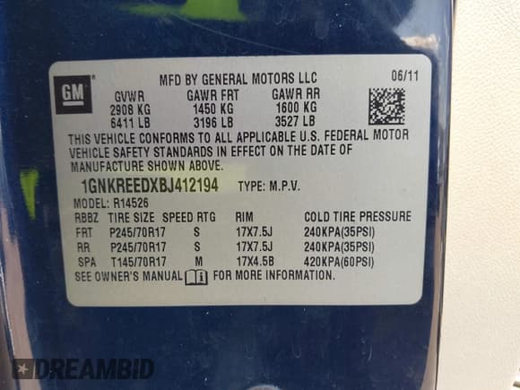 ✅ 2011 Chevrolet Traverse LS • VIN: 1GNKREEDXBJ412194 • Lot: 43304374. Wystawiony na IAAI z przebiegiem 187 234 mil. Bezpłatny archiwum sprzedaży aukcyjnych z USA i szczegółowy raport historii pojazdu na DreamBid. Zdjęcie 9.