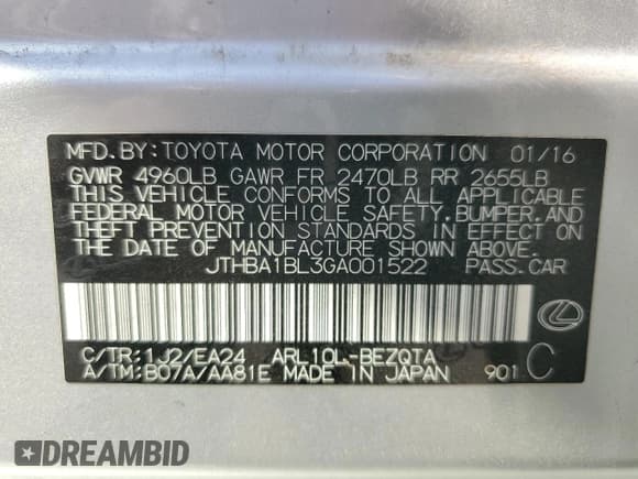 ✅ 2016 Lexus GS 200t • VIN: JTHBA1BL3GA001522 • Лот: 84032165. Опубликован ранее на Copart с пробегом 134 507 миль. Бесплатный доступ к архиву аукционных продаж из США и подробный отчёт об истории автомобиля на DreamBid. Изображение 13.