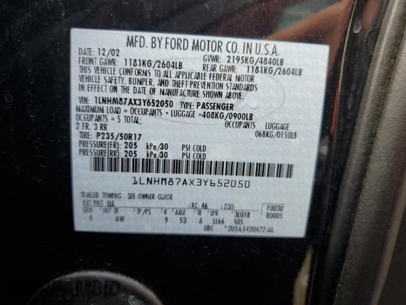 ✅ 2003 Lincoln LS Sport • VIN: 1LNHM87AX3Y652050 • Lot: 71644994. Wystawiony na Copart z przebiegiem 166 880 mil. Bezpłatny archiwum sprzedaży aukcyjnych z USA i szczegółowy raport historii pojazdu na DreamBid. Zdjęcie 14.