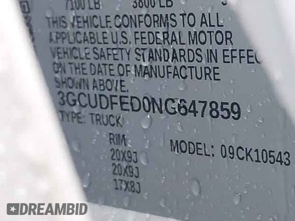 ✅ 2022 Chevrolet Silverado 1500 LT Trail Boss • VIN: 3GCUDFED0NG647859 • Lot: 42234833. Wystawiony na IAAI z przebiegiem Nie podano. Bezpłatny archiwum sprzedaży aukcyjnych z USA i szczegółowy raport historii pojazdu na DreamBid. Zdjęcie 9.