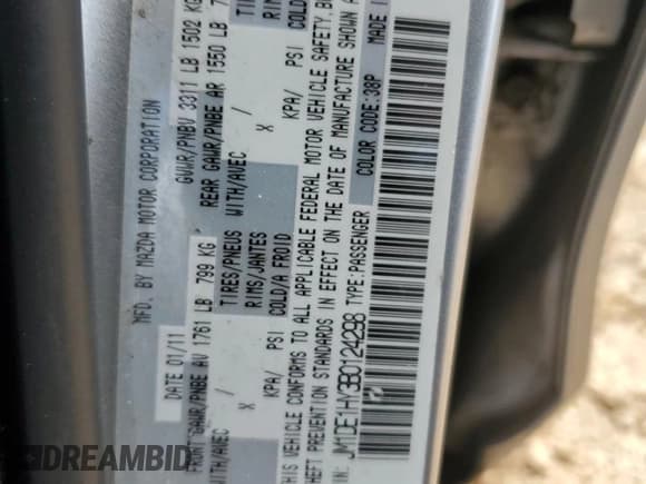 ✅ 2011 Mazda 2 Sport • VIN: JM1DE1HY3B0124298 • Лот: 57154675. Опубликован ранее на Copart с пробегом 205 735 миль. Бесплатный доступ к архиву аукционных продаж из США и подробный отчёт об истории автомобиля на DreamBid. Изображение 12.