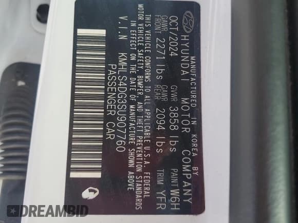 ✅ 2025 Hyundai Elantra SEL Convenience • VIN: KMHLS4DG3SU907760 • Lot: 91378125. Listed on Copart with 24,486 mi. Free auction sales archive from the USA and detailed vehicle history report at DreamBid. Image 12.