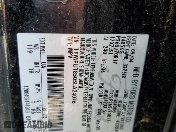 ✅ 2005 Ford Expedition Eddie Bauer • VIN: 1FMFU18505LA24076 • Лот: 86116605. Опубликован ранее на Copart с пробегом Не указан. Бесплатный доступ к архиву аукционных продаж из США и подробный отчёт об истории автомобиля на DreamBid. Изображение 13.