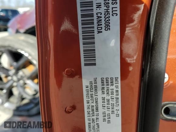 ✅ 2023 Dodge Charger SXT • VIN: 2C3CDXBG8PH533065 • Lot: 43248745. Listed on Copart with 24,106 mi. Free auction sales archive from the USA and detailed vehicle history report at DreamBid. Image 13.