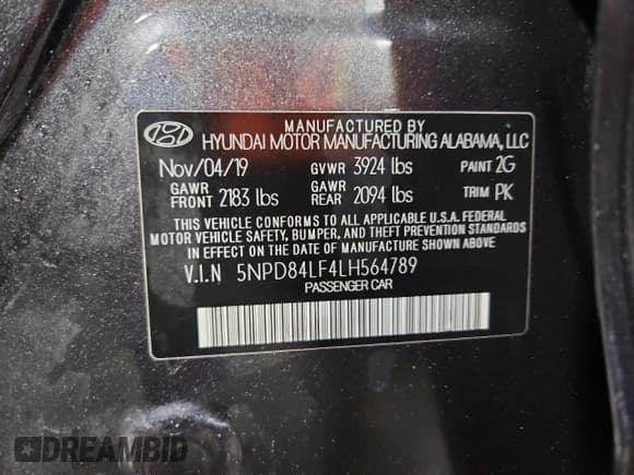 ✅ 2020 Hyundai Elantra SEL • VIN: 5NPD84LF4LH564789 • Lot: 80316585. Listed on Copart with 70,056 mi. Free auction sales archive from the USA and detailed vehicle history report at DreamBid. Image 12.