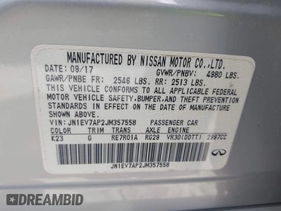 ✅ 2018 Infiniti Q50 Luxe • VIN: JN1EV7AP2JM357558 • Lot: 42070640. Listed on IAAI with 65,804 mi. Free auction sales archive from the USA and detailed vehicle history report at DreamBid. Image 9.