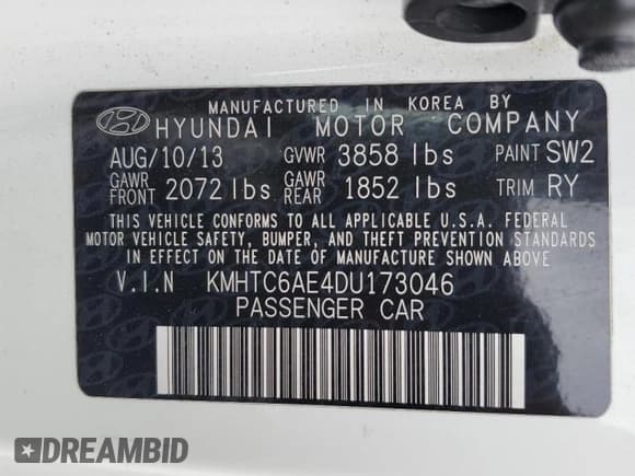 ✅ 2013 Hyundai Veloster Turbo • VIN: KMHTC6AE4DU173046 • Лот: 81438555. Опубликован ранее на Copart с пробегом 123 640 миль. Бесплатный доступ к архиву аукционных продаж из США и подробный отчёт об истории автомобиля на DreamBid. Изображение 12.