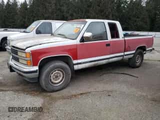 1990 Chevrolet Silverado 2500 z VIN 2GCFK29K5L1243591, wystawiony jako Copart lot #43874185 z przebiegiem 137 320 mil mil oraz Czysty tytuł • Clean title. Historia ofert i sprzedaży dostępna na DreamBid. Obrazek 1.