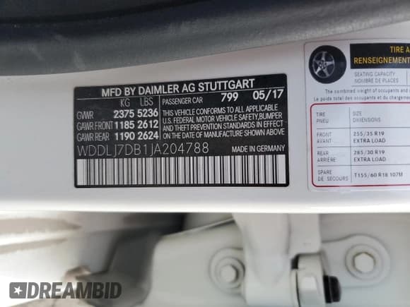 ✅ 2018 Mercedes-Benz CLS 550 • VIN: WDDLJ7DB1JA204788 • Lot: 92181805. Listed on Copart with Not provided. Free auction sales archive from the USA and detailed vehicle history report at DreamBid. Image 13.