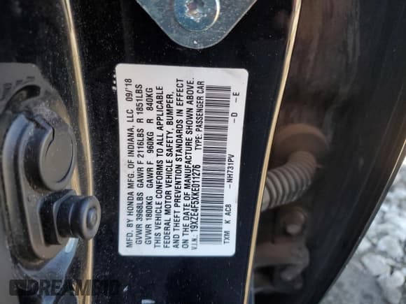 ✅ 2019 Honda Insight EX • VIN: 19XZE4F5XKE011276 • Lot: 82679985. Listed on Copart with 148,330 mi. Free auction sales archive from the USA and detailed vehicle history report at DreamBid. Image 12.