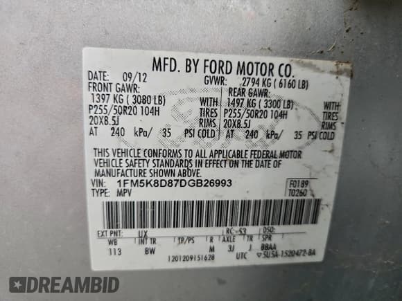 ✅ 2013 Ford Explorer XLT • VIN: 1FM5K8D87DGB26993 • Lot: 95157815. Listed on Copart with 187,215 mi. Free auction sales archive from the USA and detailed vehicle history report at DreamBid. Image 14.