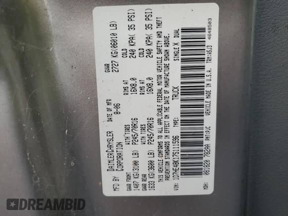 ✅ 2007 Dodge Dakota SLT • VIN: 1D7HE48K17S111596 • Лот: 72430874. Размещён на Copart с пробегом 101 681 миль миль. Получите бесплатный доступ к архиву аукционных продаж из США и посмотрите подробный отчёт об истории автомобиля на DreamBid. Изображение 12.