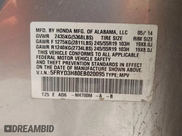 ✅ 2014 Acura MDX Advance • VIN: 5FRYD3H80EB020095 • Lot: 42505258. Wystawiony na IAAI z przebiegiem 194 677 mil. Bezpłatny archiwum sprzedaży aukcyjnych z USA i szczegółowy raport historii pojazdu na DreamBid. Zdjęcie 9.