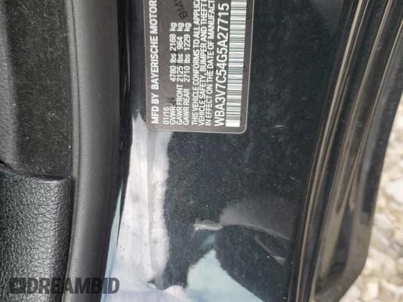 ✅ 2016 BMW 4 Series 428i • VIN: WBA3V7C54G5A27715 • Lot: 80214485. Listed on Copart with 50,000 mi. Free auction sales archive from the USA and detailed vehicle history report at DreamBid. Image 12.