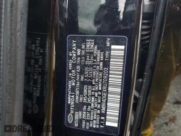 ✅ 2024 Hyundai Palisade SEL • VIN: KM8R4DGEXRU709203 • Лот: 42699335. Опубликован ранее на Copart с пробегом Не указан. Бесплатный доступ к архиву аукционных продаж из США и подробный отчёт об истории автомобиля на DreamBid. Изображение 13.