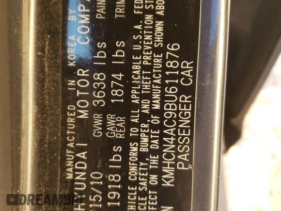 2011 Hyundai Accent GLS z VIN KMHCN4AC9BU611876, wystawiony jako Copart lot #73203914 z przebiegiem 171 046 mil mil oraz Szkoda całkowita • Salvage title. Historia ofert i sprzedaży dostępna na DreamBid. Obrazek 12.