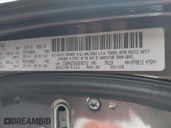 ✅ 2019 Ram 1500 Warlock • VIN: 1C6RR6GT6KS676712 • Lot: 42346557. Wystawiony na IAAI z przebiegiem 79 016 mil. Bezpłatny archiwum sprzedaży aukcyjnych z USA i szczegółowy raport historii pojazdu na DreamBid. Zdjęcie 9.