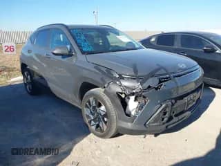 2024 Hyundai Kona SEL with VIN KM8HBCAB1RU146584, listed as a IAAI auction lot 43592240 with 31,855 mi miles and . Bid and sale history available at DreamBid. Image 1.