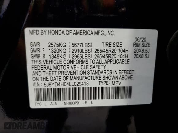 ✅ 2020 Acura MDX Technology • VIN: 5J8YD4H04LL029413 • Lot: 77573444. Listed on Copart with 46,212 mi. Free auction sales archive from the USA and detailed vehicle history report at DreamBid. Image 14.