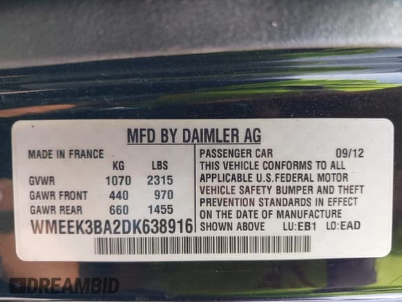 ✅ 2013 Smart fortwo Passion • VIN: WMEEK3BA2DK638916 • Lot: 42938739. Wystawiony na IAAI z przebiegiem 76 738 mil. Bezpłatny archiwum sprzedaży aukcyjnych z USA i szczegółowy raport historii pojazdu na DreamBid. Zdjęcie 9.