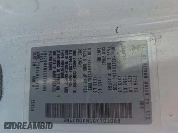 ✅ 2016 Nissan NV200 SV • VIN: 3N6CM0KN1GK701088 • Lot: 43668567. Listed on IAAI with 113,951 mi. Free auction sales archive from the USA and detailed vehicle history report at DreamBid. Image 1.