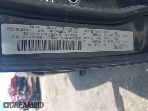 2019 Ram 1500 Big Horn with VIN 1C6RR7TT2KS596805, listed as a IAAI auction lot 42801329 with 61,163 mi miles and . Bid and sale history available at DreamBid. Image 9.