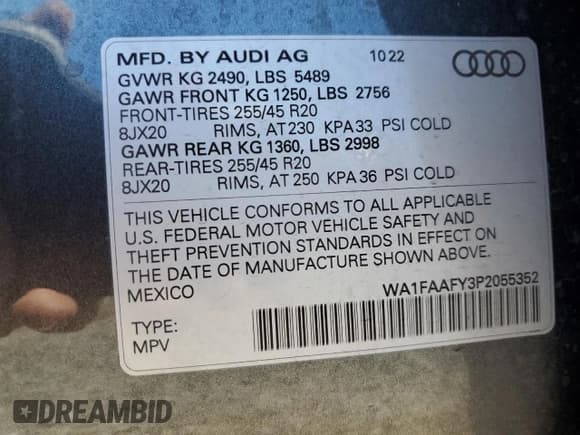 ✅ 2023 Audi Q5 S line Prestige • VIN: WA1FAAFY3P2055352 • Lot: 48815035. Wystawiony na Copart z przebiegiem 17 863 mil. Bezpłatny archiwum sprzedaży aukcyjnych z USA i szczegółowy raport historii pojazdu na DreamBid. Zdjęcie 13.