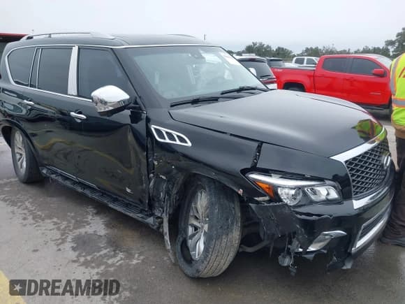 ✅ 2015 Infiniti QX80 • VIN: JN8AZ2NF2F9573817 • Lot: 41640980. Listed on IAAI with 141,945 mi. Free auction sales archive from the USA and detailed vehicle history report at DreamBid. Image 1.