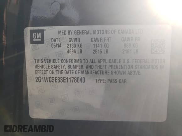 2014 Chevrolet Impala LTZ с VIN 2G1WC5E33E1178040, выставлен на аукционе Copart как лот 71536655 с пробегом 193 817 миль миль и Чистый • Clean title. История ставок и продаж доступна на DreamBid. Изображение 12.