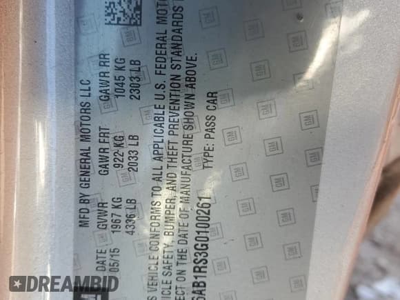 ✅ 2016 Cadillac ATS • VIN: 1G6AB1RS3G0100261 • Лот: 45336385. Опубликован ранее на Copart с пробегом 149 266 миль. Бесплатный доступ к архиву аукционных продаж из США и подробный отчёт об истории автомобиля на DreamBid. Изображение 13.